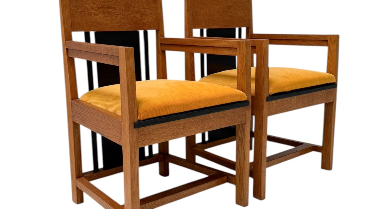 Two Art Deco Modernist High Back Armchairs by Cor Alons, 1927